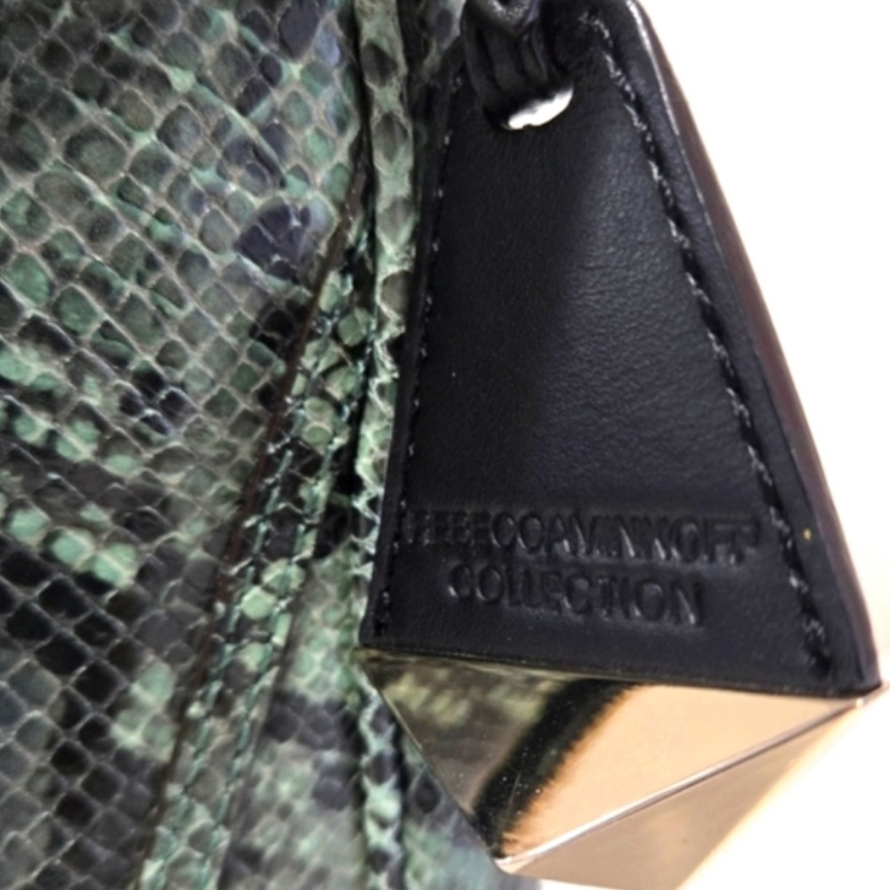 Rebecca Minkoff Collection Green Python Embossed Leather Cali Shoulder Bag - Picture 15 of 15